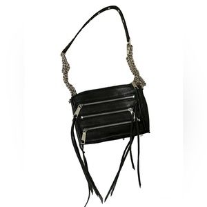 Black Leather Rebecca Minkoff Zipper Crossbody